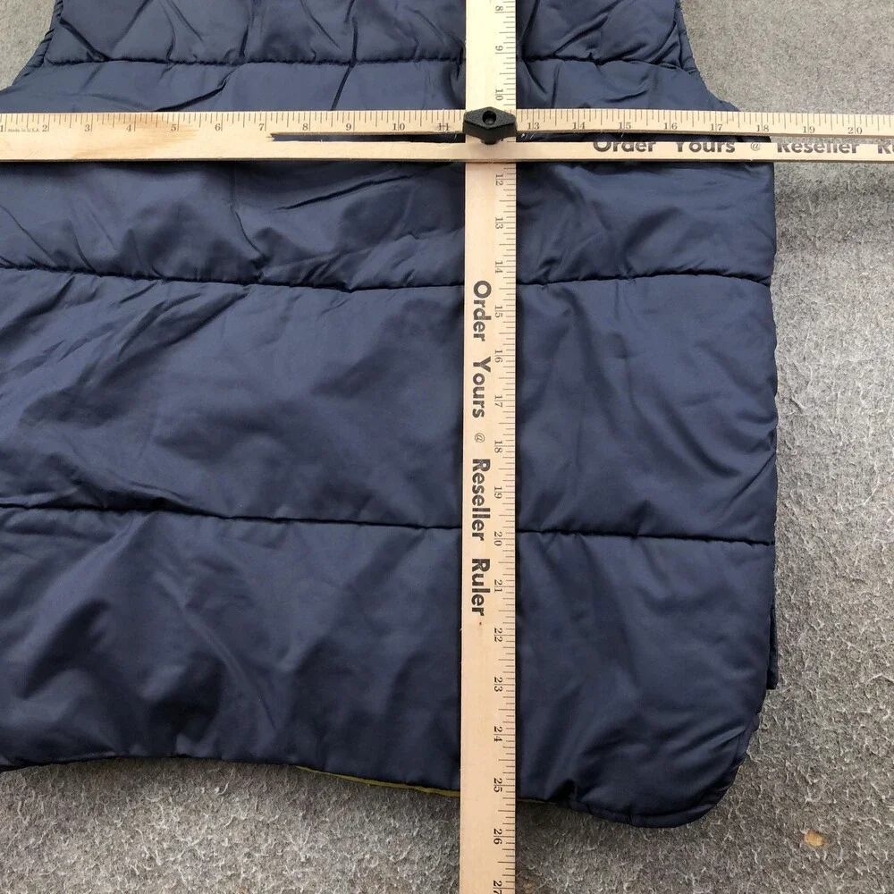 Vintage Montgomery Ward Vest Mens Small Blue Nylon Quilted Snap Puffer Outdoor